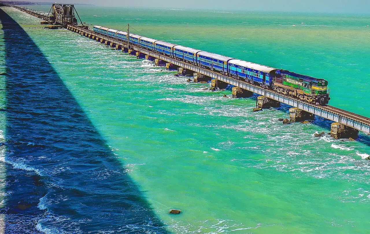Pamban Rail Bridge, India - 2.2 km Long