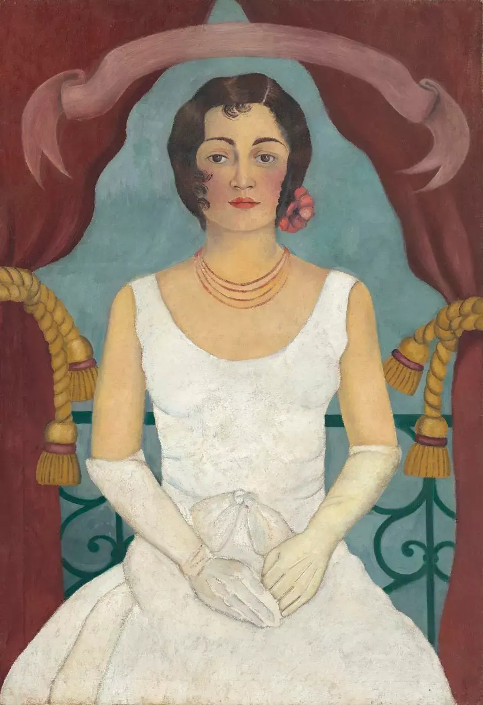 Retrato de una mujer de blanco