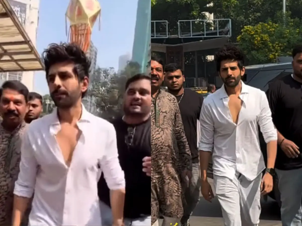 Kartik Aaryan visits Mumbai's Siddhivinayak temple on 35th birthday; fans mob him for selfies | Watch Kartik Aaryan visits Mumbai's Siddhivinayak temple on 35th birthday; fans mob him for selfies | Watch
