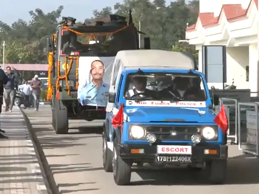 VIDEO: Mortal remains of Wing Commander Namansh Syal reach his native village after Dubai air show crash