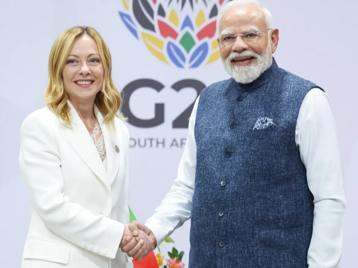 PM Narendra Modi meets Italian PM Giorgia Meloni