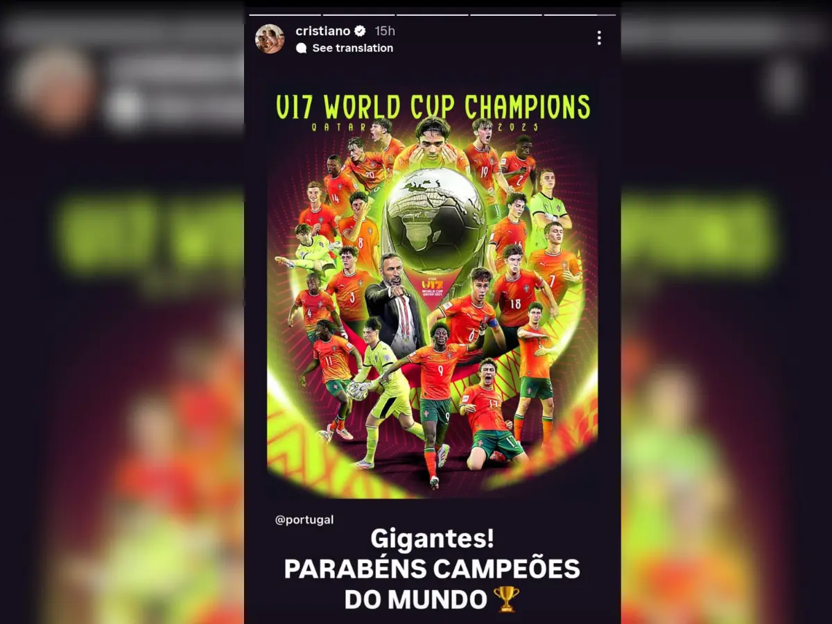 Cristiano Ronaldo reacts as Portugal lift historic FIFA U17 World Cup trophy Cristiano Ronaldo reacts as Portugal lift historic FIFA U17 World Cup trophy