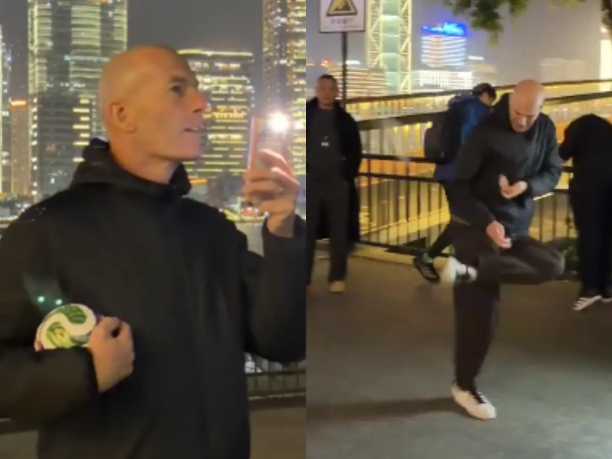 French footballer Zidane kicks shuttlecock as he plays 'mysterious' game in Shanghai with locals - Watch French footballer Zidane kicks shuttlecock as he plays 'mysterious' game in Shanghai with locals - Watch