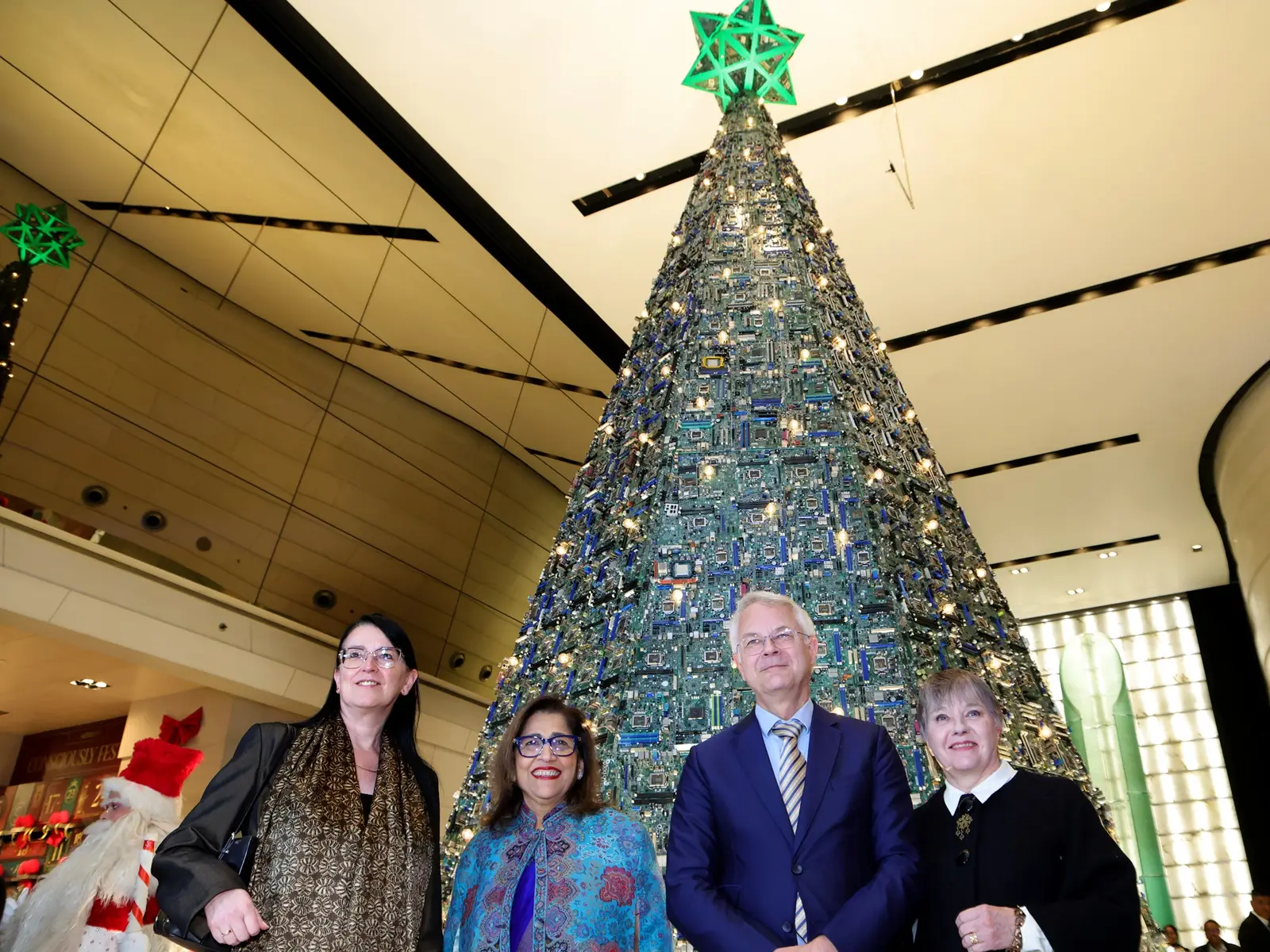 Christmas tree made from e-waste lit by Finnish ambassador Christmas tree made from e-waste lit by Finnish ambassador