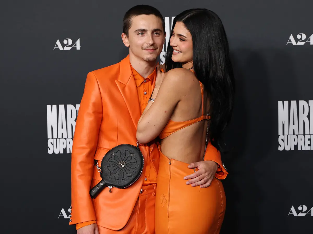 Kylie Jenner and Timothée Chalamet's fiery orange looks light up the red carpet | In pics
