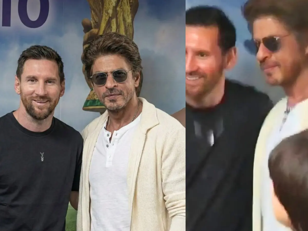 Iconic meeting! Shah Rukh Khan meets Lionel Messi In Kolkata with son AbRam: Watch video