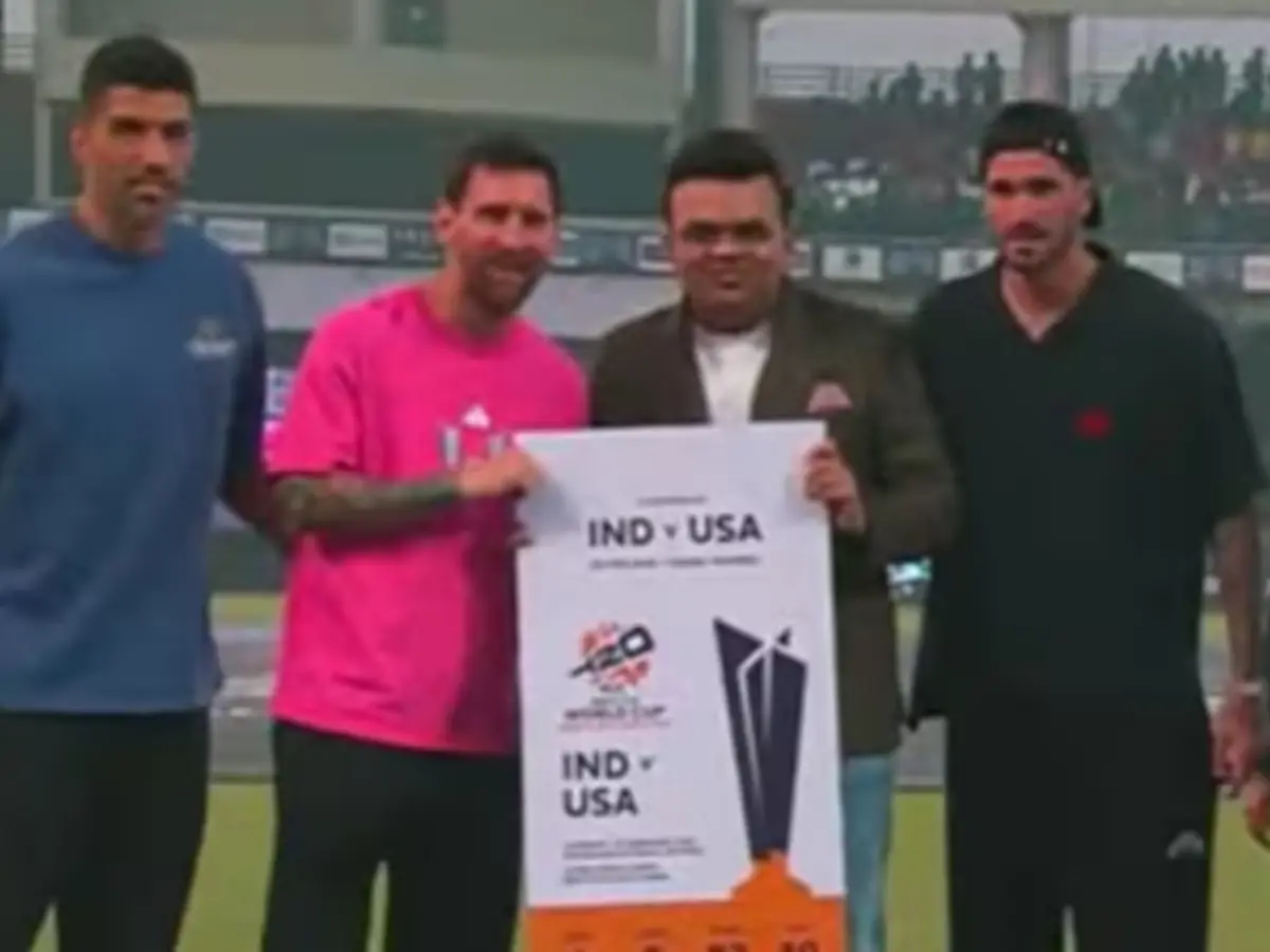 WATCH – Lionel Messi gets India vs USA T20 World Cup ticket and jersey from ICC Chair Jay Shah in New Delhi