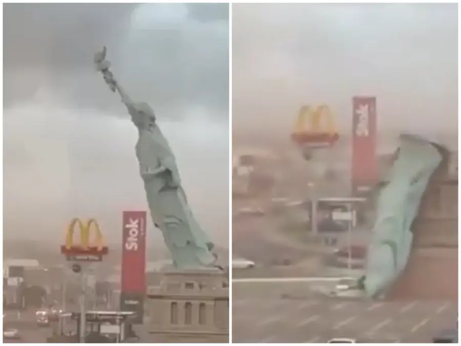 Statue of Liberty: Powerful storms topple replica of structure in Brazil's Rio Grande do Sul; Here's what happened next — WATCH