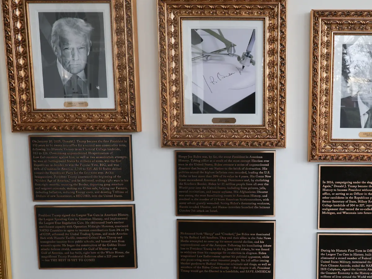 Biden's portrait, replaced with autopen and insults