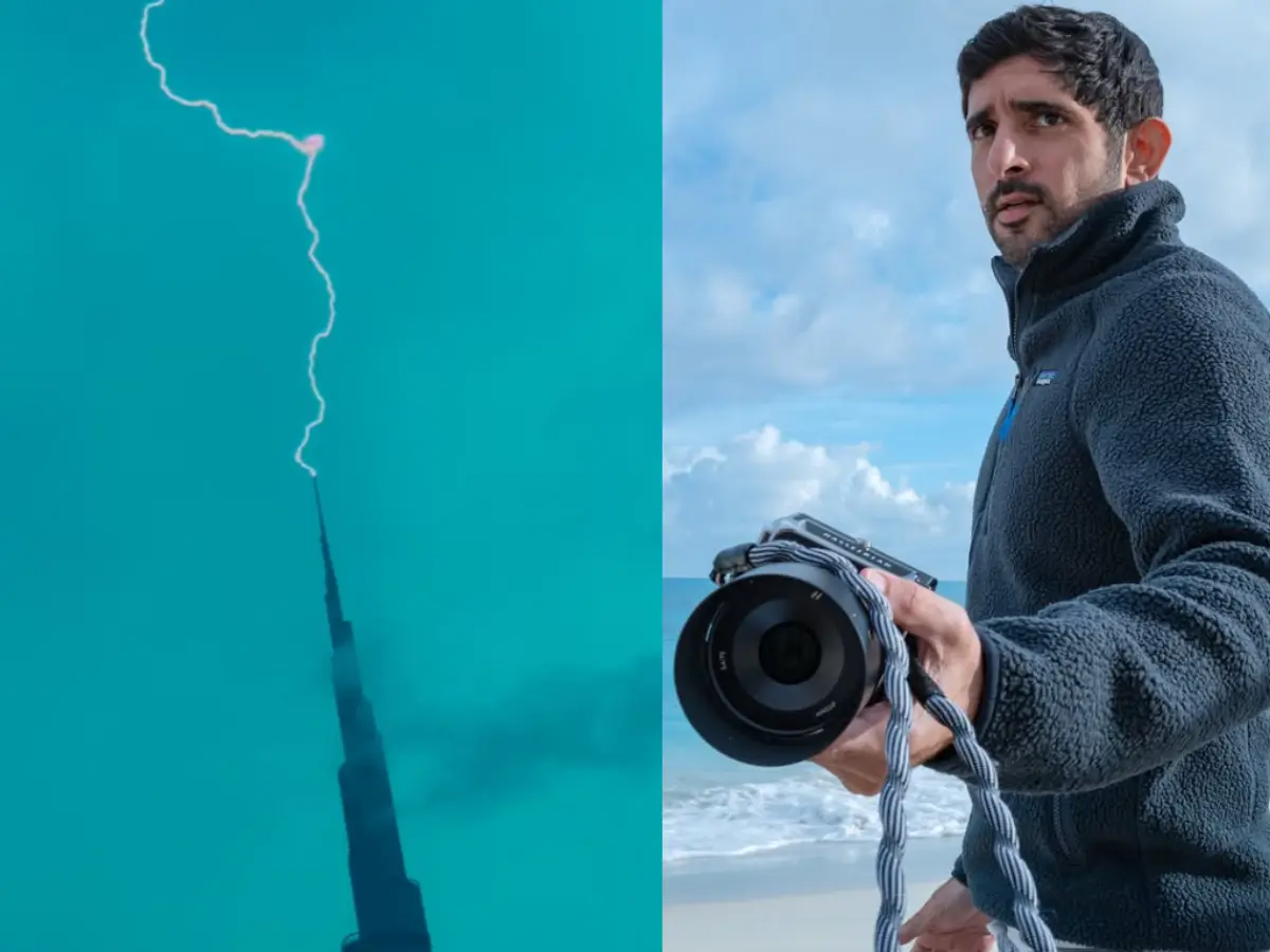 Lightning strikes world tallest Burj Khalifa, Dubai Crown Prince shares dramatic visuals - WATCH