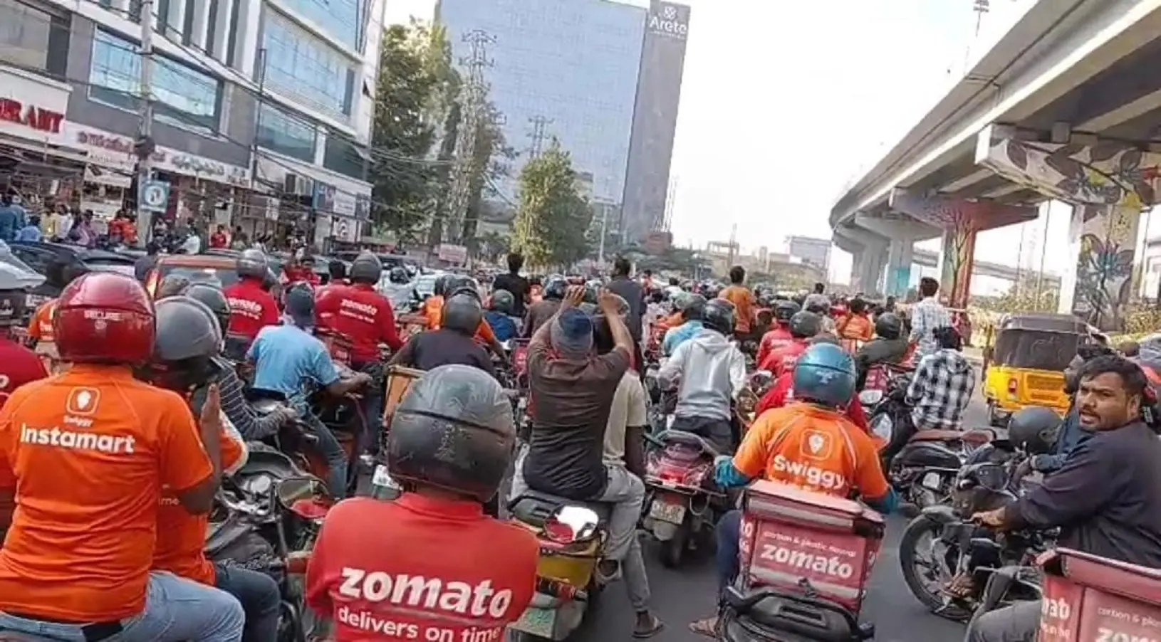 Gig economy unrest: Delivery workers go on nationwide flash strike, stage bike rallies