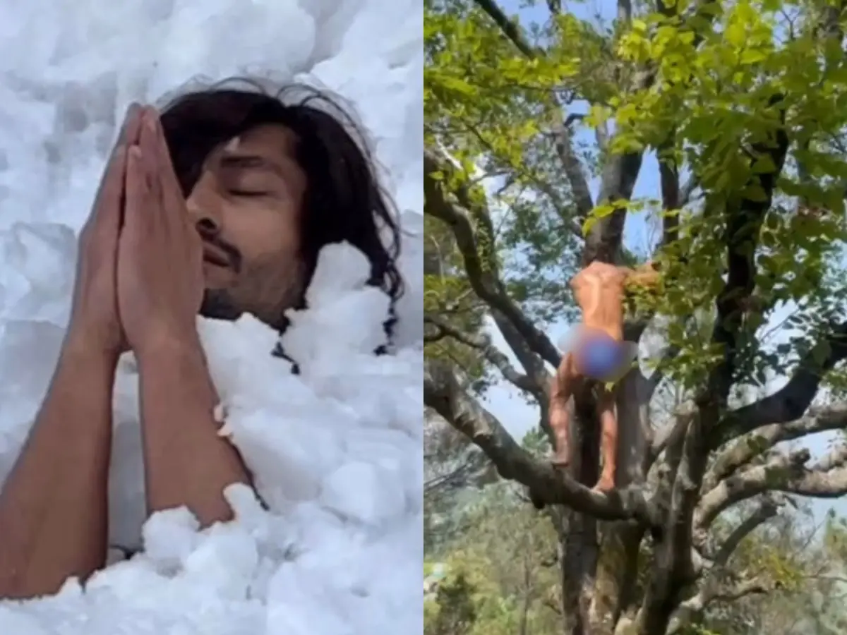 Vidyut Jammwal stuns internet with nude tree-climbing video; actor explains Sahaj ritual Vidyut Jammwal stuns internet with nude tree-climbing video; actor explains Sahaj ritual