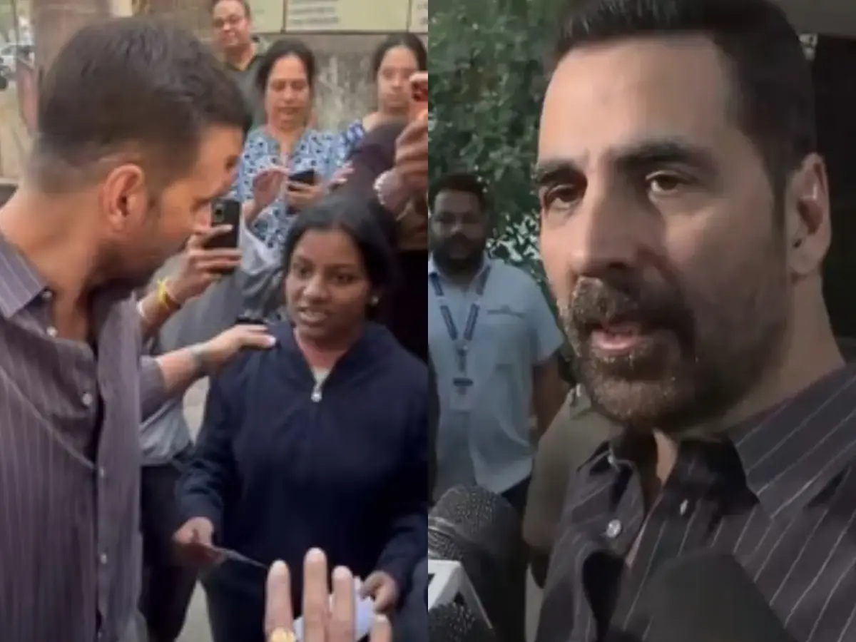 A girl touches Akshay Kumar's feet, asks for financial aid at polling booth: 'Father is in huge debt'