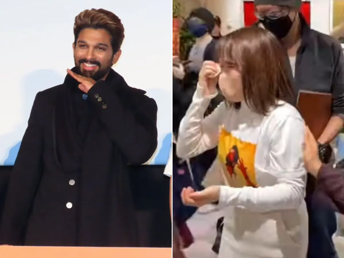 Allu Arjun shares a heartwarming moment with an emotional fan as Pushpa 2 releases in Japan Allu Arjun shares a heartwarming moment with an emotional fan as Pushpa 2 releases in Japan
