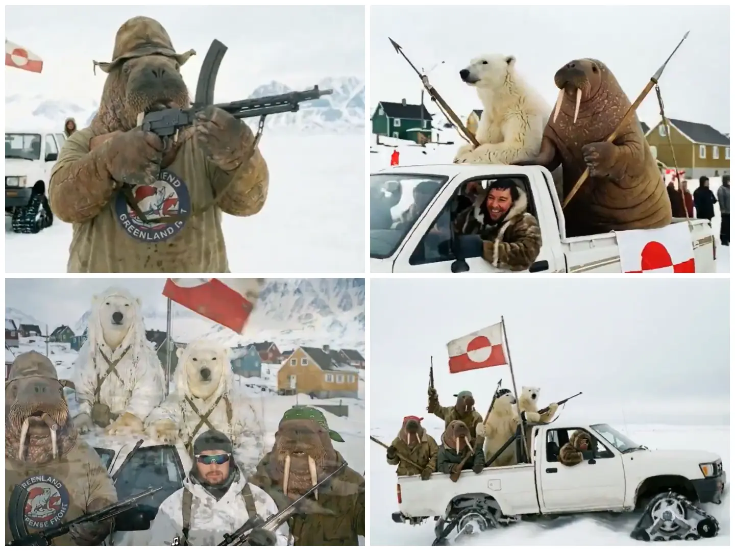 'EPIC': Spear-wielding polar bears, cigar-chewing walruses 'defend Greenland' against Trump threats in viral video | Watch