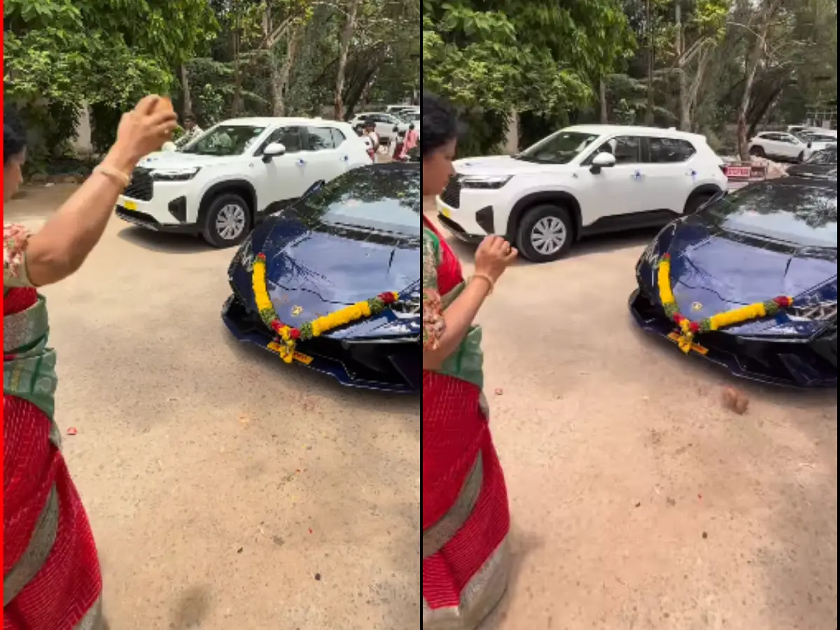 Coconut ricochets and slams into brand new Lamborghini. Netizens say, 'no worries' | VIDEO