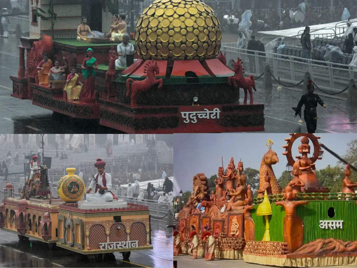Assam, Rajasthan, Puducherry showed state's art in their tableaux