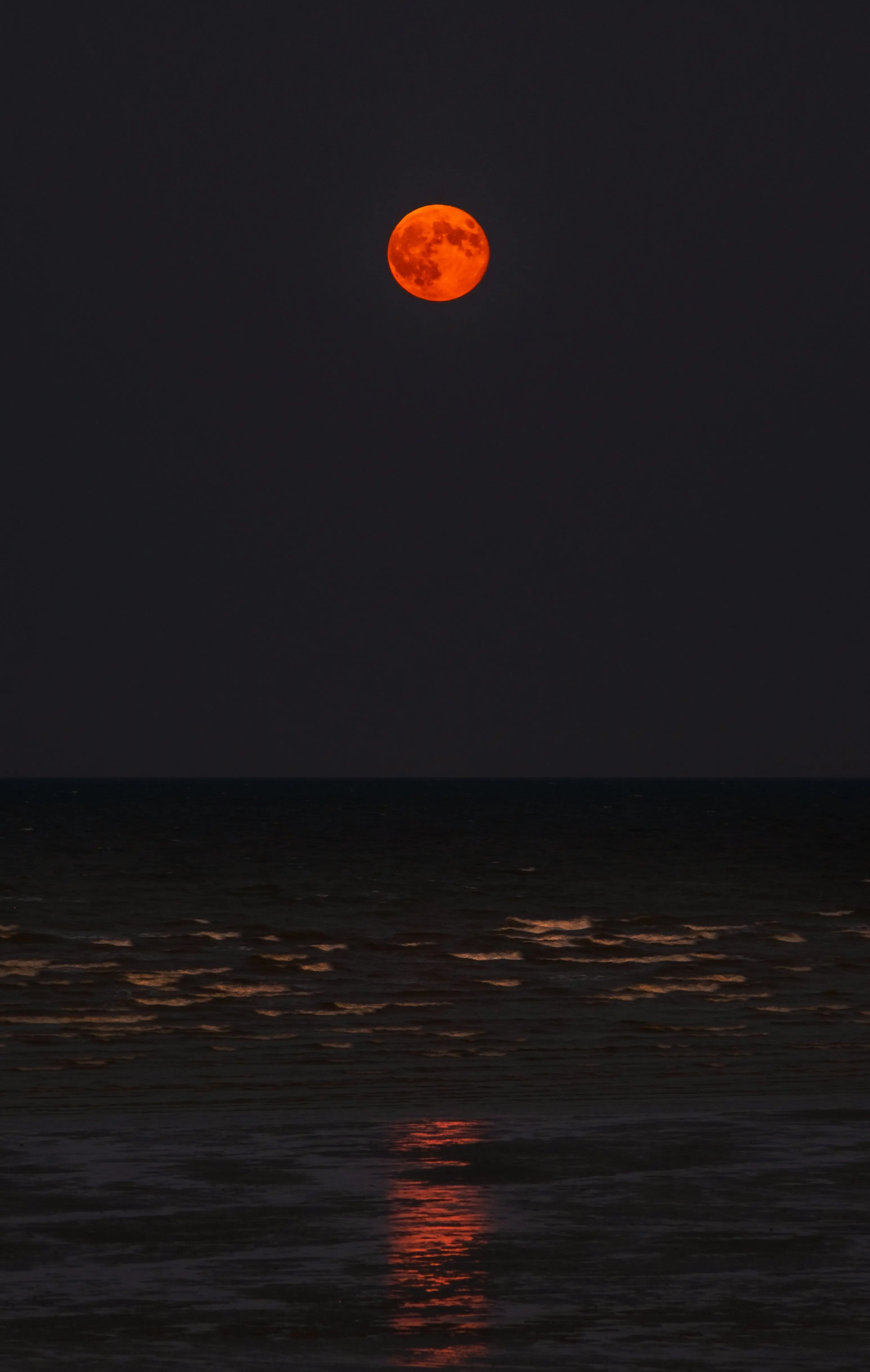 How deep red the moon is varies