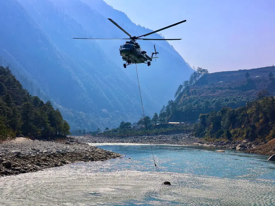 Indian Air Force's Mi-17V5 helicopters dropped 12,000 litres of water in the rarefied Himalayan air