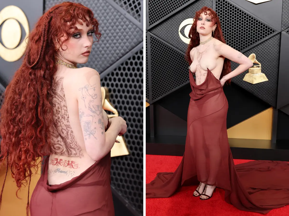 Chappell Roan leaves little to the imagination as she wears a daring sheer gown at Grammys 2026