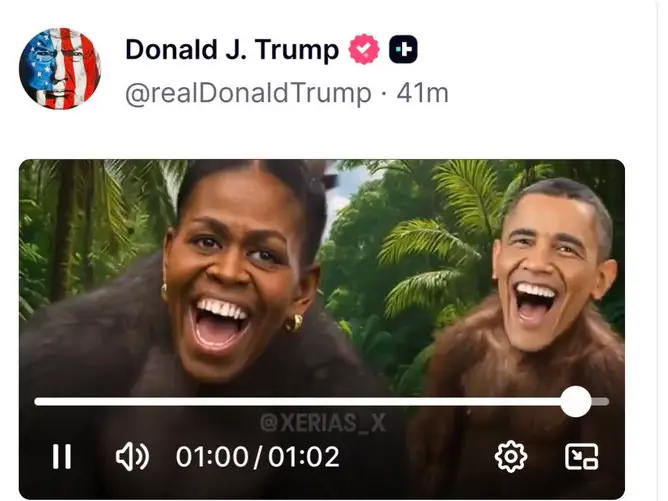 ‘Disgusting behaviour by President’: ‘Most openly racist’ Trump shares video depicting Obamas as monkeys, sparks outrage ‘Disgusting behaviour by President’: ‘Most openly racist’ Trump shares video depicting Obamas as monkeys, sparks outrage
