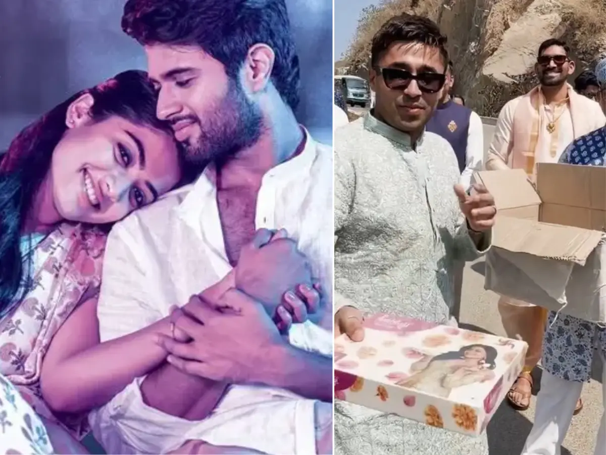 Rashmika Mandanna, Vijay Deverakonda are married: Couple's team distribute sweets outside venue Rashmika Mandanna, Vijay Deverakonda are married: Couple's team distribute sweets outside venue
