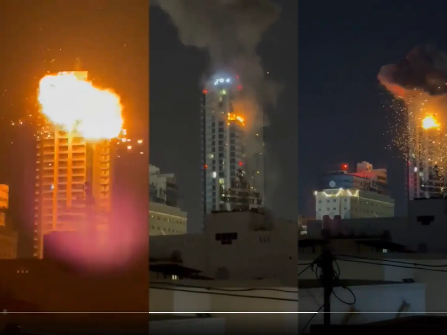 Bahrain high-rise building burns in ‘Iran drone strike’ as island ...