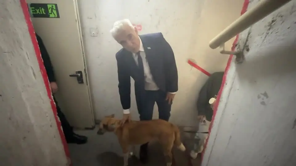 Watch | Israeli opposition leader Yair Lapid rushes to shelter as sirens interrupt interview amid Iran strikes