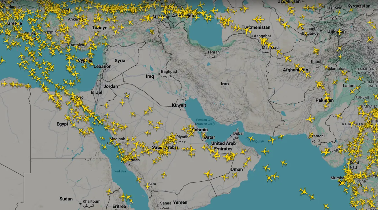 'Dubai, Tel Aviv all closed': Apocalyptic flight radar shows 10 countries bracing for armageddon after assassination of Ali Khamenei