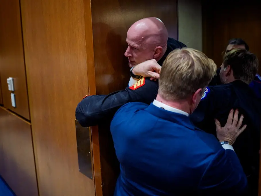 US Senator accused of breaking Marine Brian McGinnis' arm during Iran war protest US Senator accused of breaking Marine Brian McGinnis' arm during Iran war protest