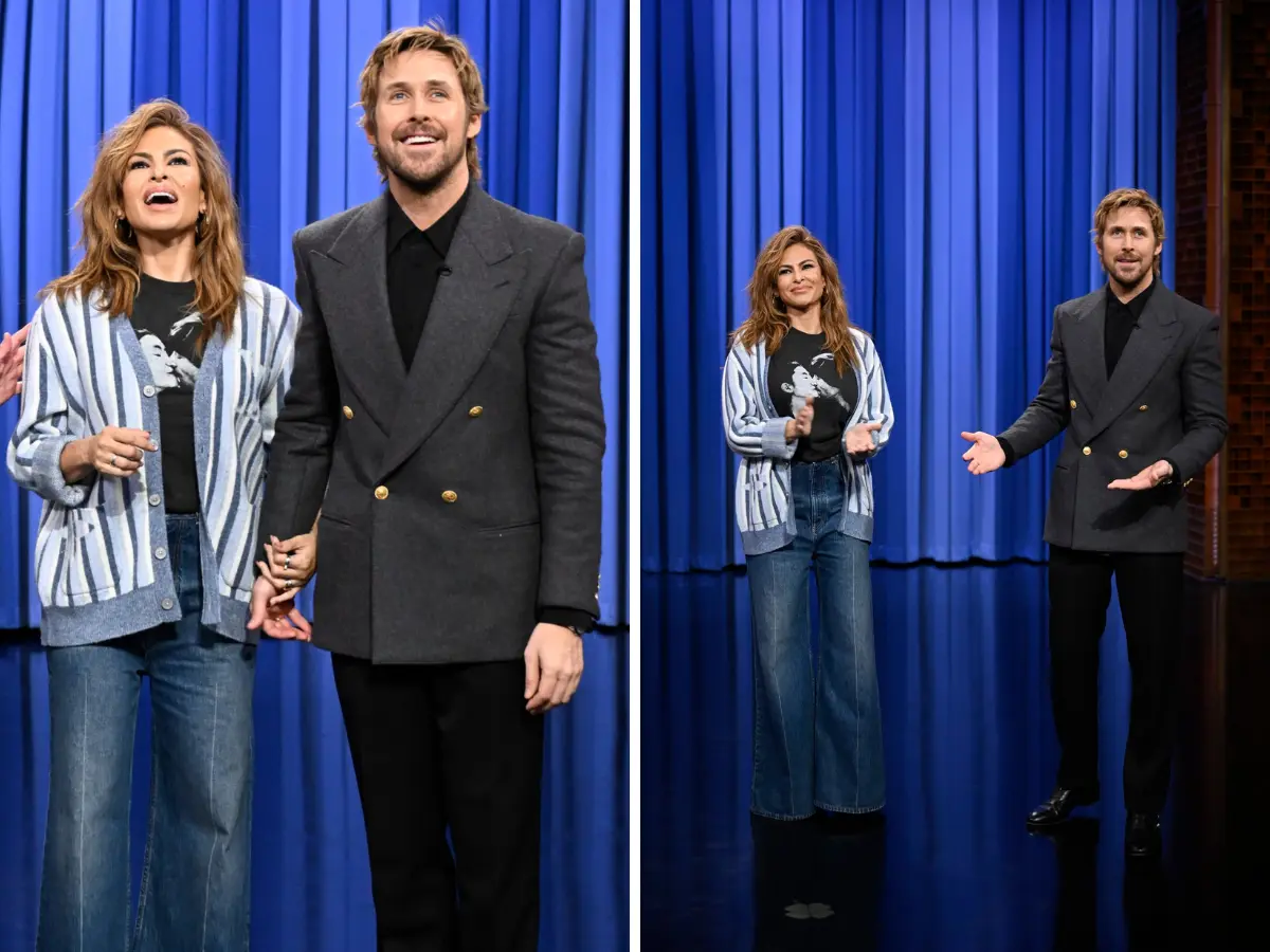 Eva Mendes and Ryan Gosling make their first public appearance in a decade during a surprise act on Jimmy Fallon’s The Tonight Show Eva Mendes and Ryan Gosling make their first public appearance in a decade during a surprise act on Jimmy Fallon’s The Tonight Show
