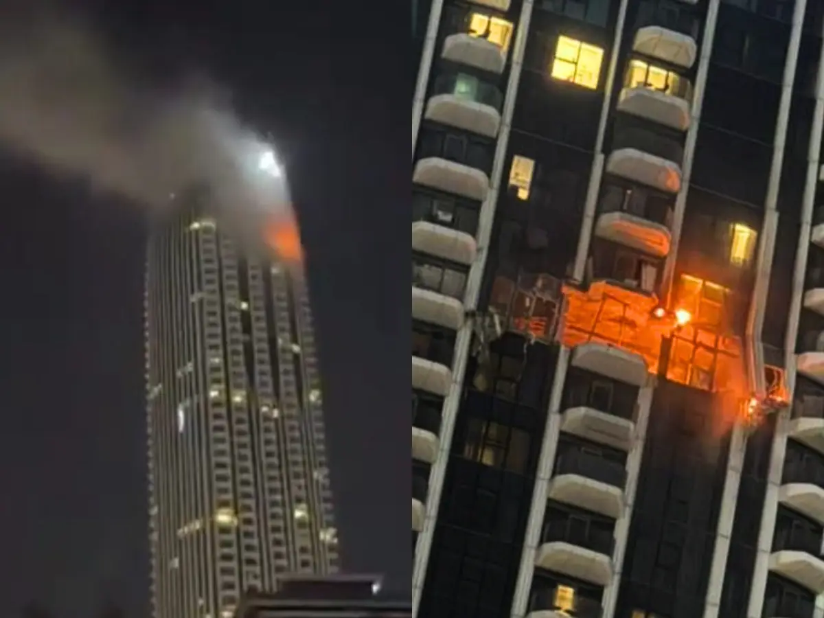 Dubai Creek Harbour strike: Drone hits luxury residential building, sparking major fire and evacuations amid Iran war — Watch Dubai Creek Harbour strike: Drone hits luxury residential building, sparking major fire and evacuations amid Iran war — Watch