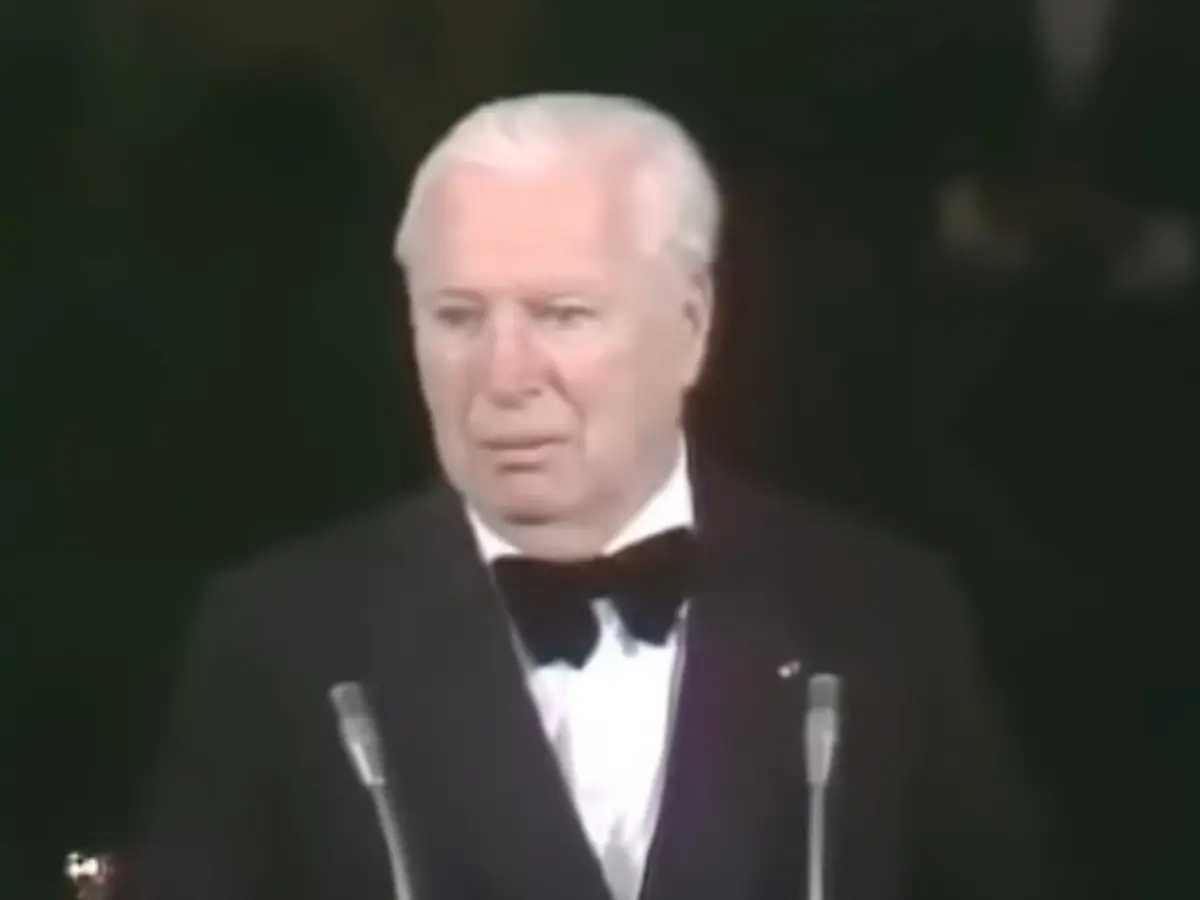 Charlie Chaplin received a 12-minute standing ovation and honorary Oscar