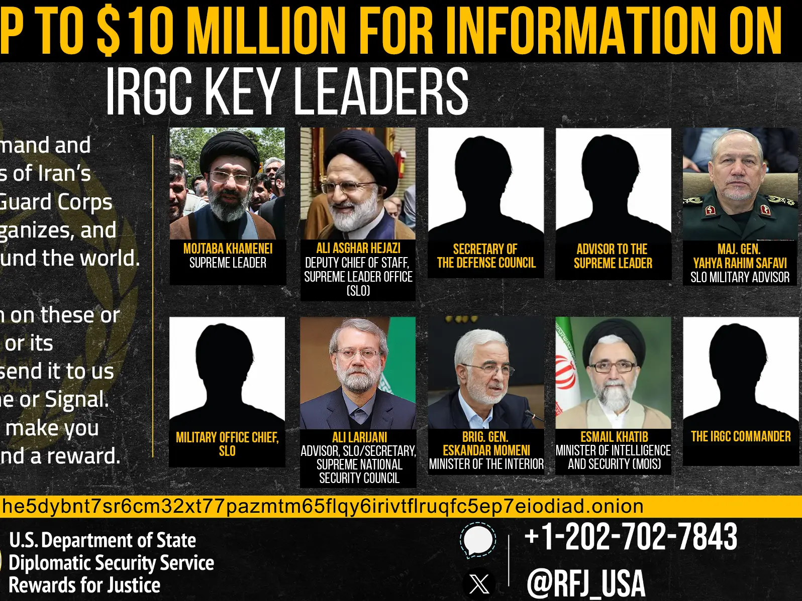 US puts rewards on top 10 Iranian leaders; see who they are and amounts offered US puts rewards on top 10 Iranian leaders; see who they are and amounts offered