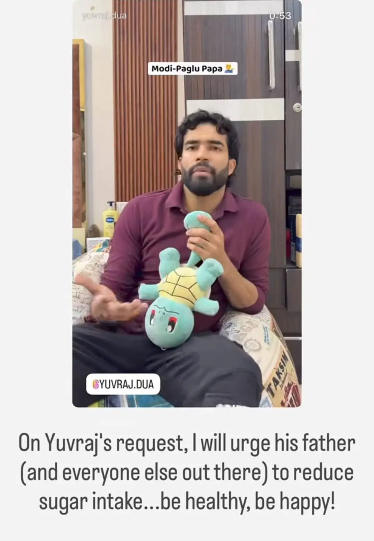 'Modi-Paglu Papa': PM Modi plays ‘family health coach’ for Delhi influencer’s sweet-toothed father