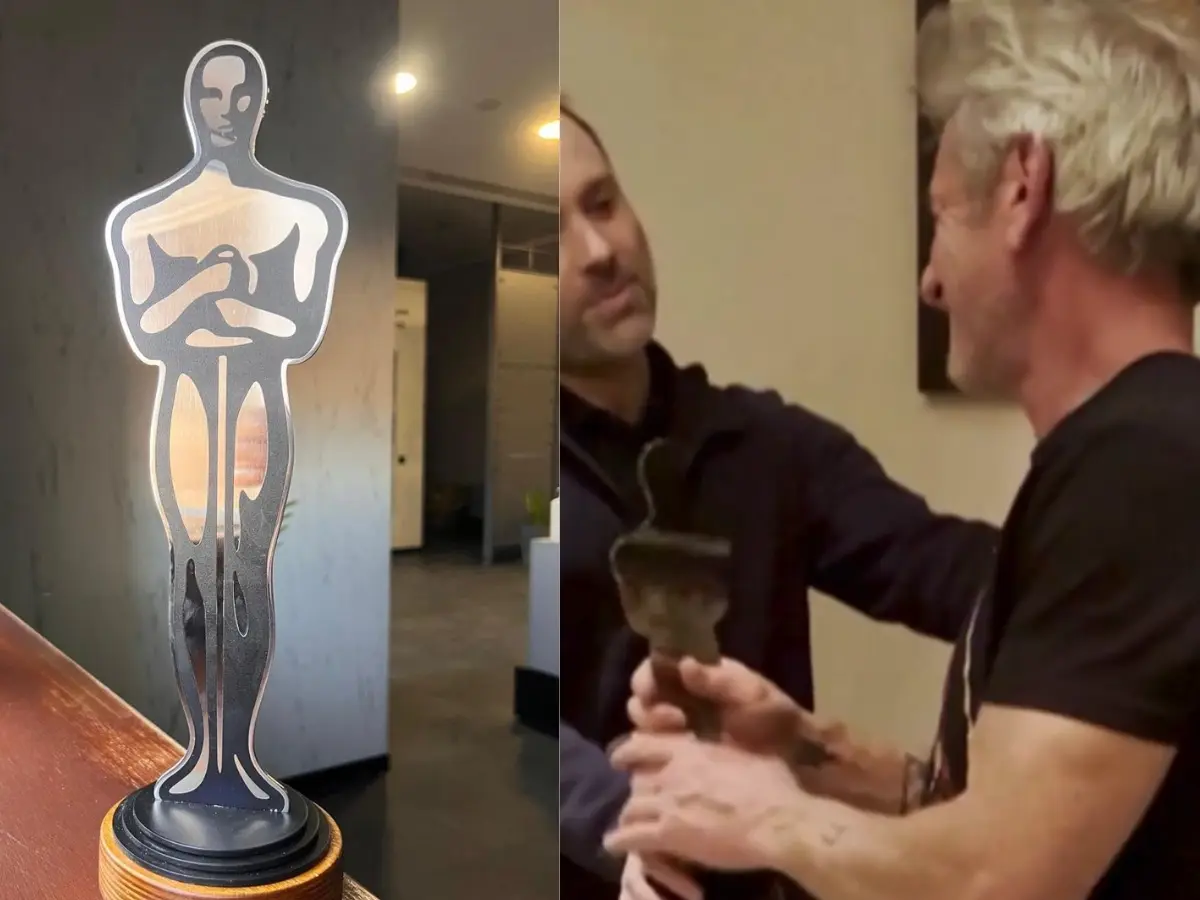 Iron Oscar goes to Sean Penn! Actor honoured with makeshift Academy trophy in Ukraine | Watch