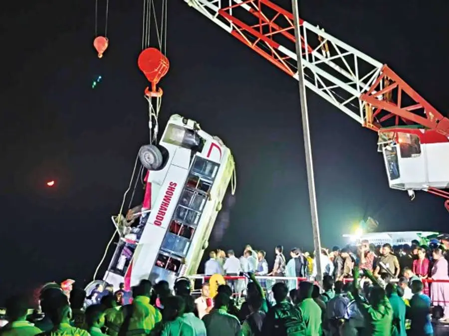 Dozens dead in Bangladesh as bus full of passengers falls into Padma River while boarding a ferry