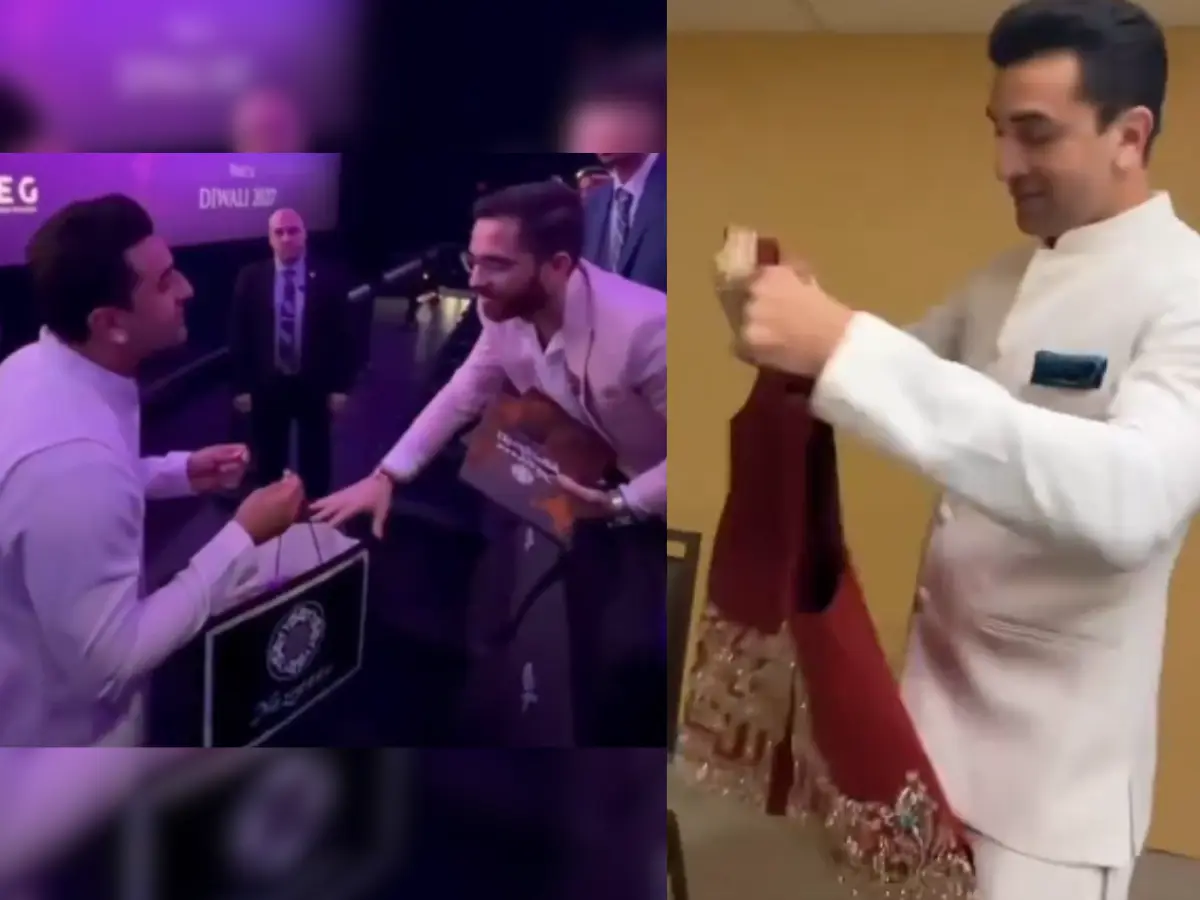 Ranbir Kapoor gets Ram Mandir-inspired jacket in New York from a fan | Watch Ranbir Kapoor gets Ram Mandir-inspired jacket in New York from a fan | Watch