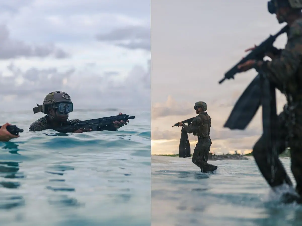 US Marines conduct training at Diego Garcia