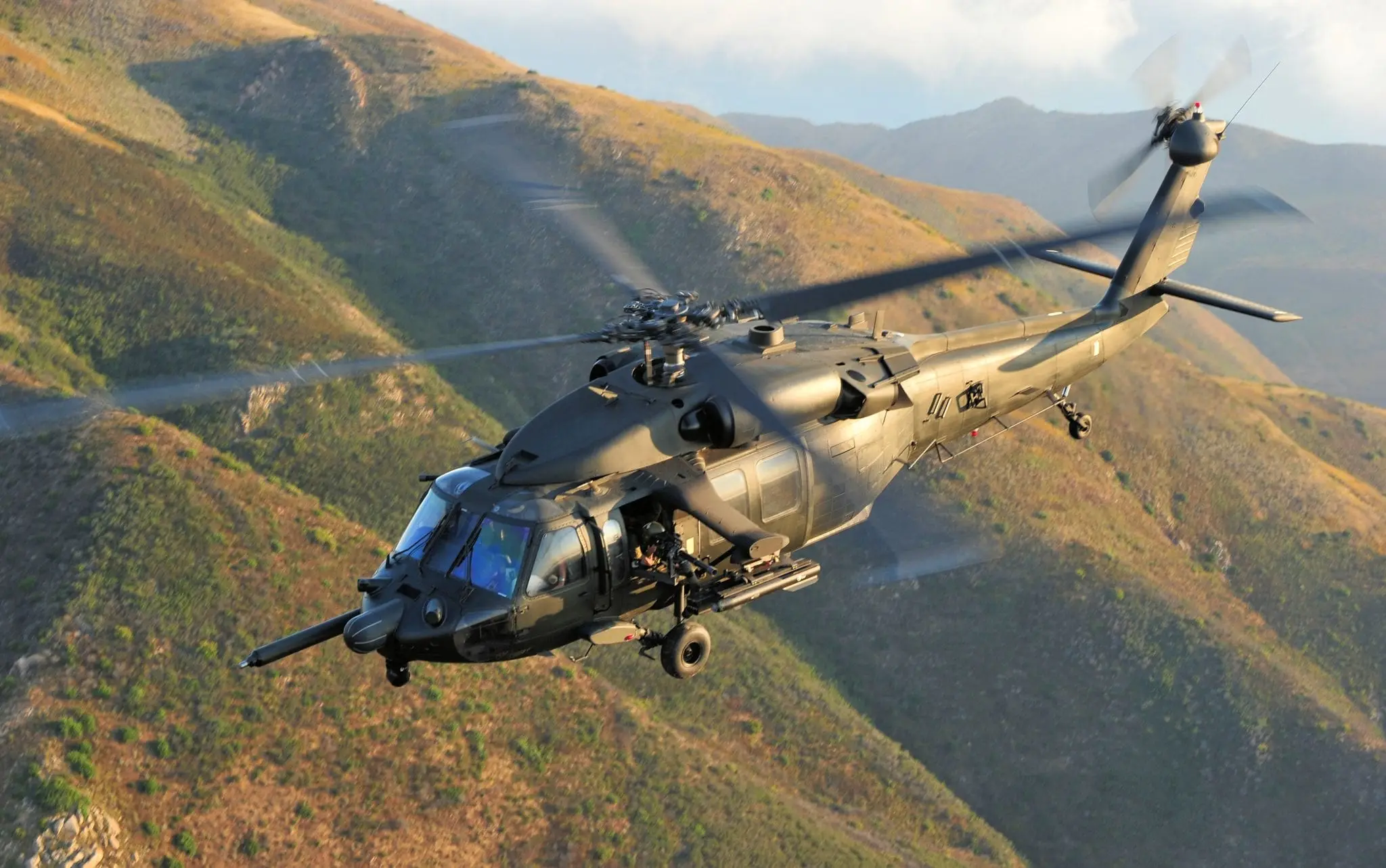 How can a pilot survive if a US Black Hawk helicopter is hit in combat?