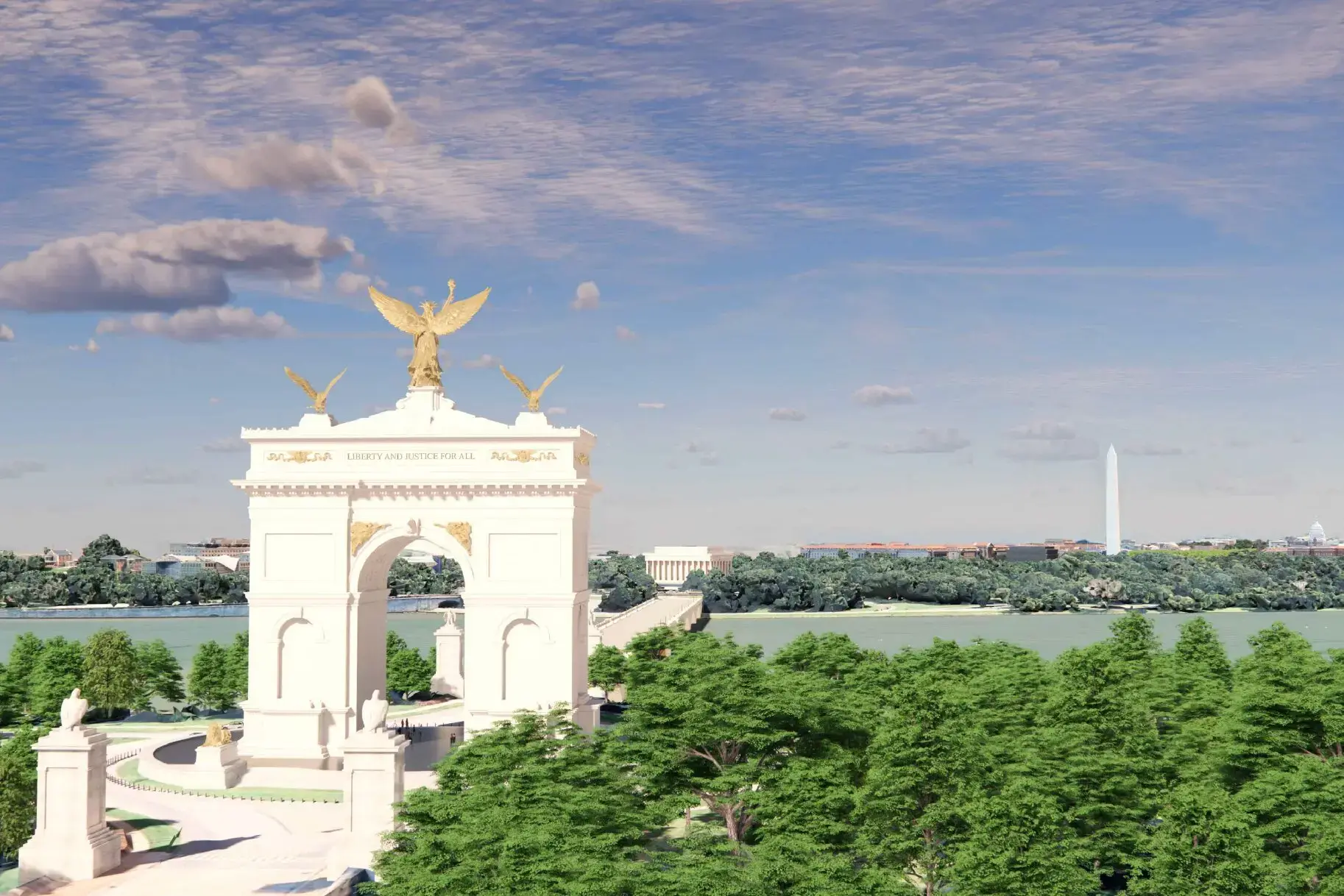 Trump administration unveil designs of 250-ft 'Triumphal Arch'