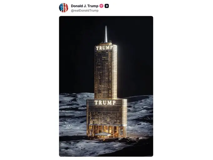 Now, Trump wants a Trump Tower on Moon, shares AI image of golden building. How long will it take? Now, Trump wants a Trump Tower on Moon, shares AI image of golden building. How long will it take?