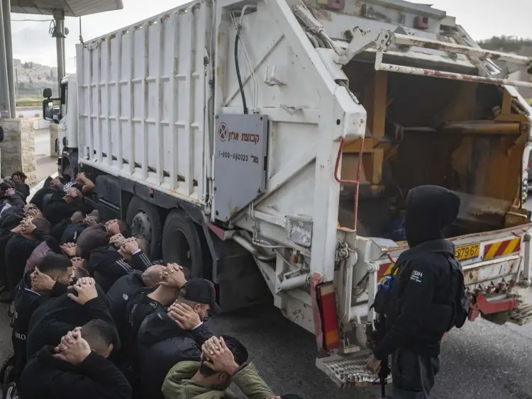 Israeli occupation forces detain 68 Palestinian workers found in garbage truck amid West Bank crisis Israeli occupation forces detain 68 Palestinian workers found in garbage truck amid West Bank crisis