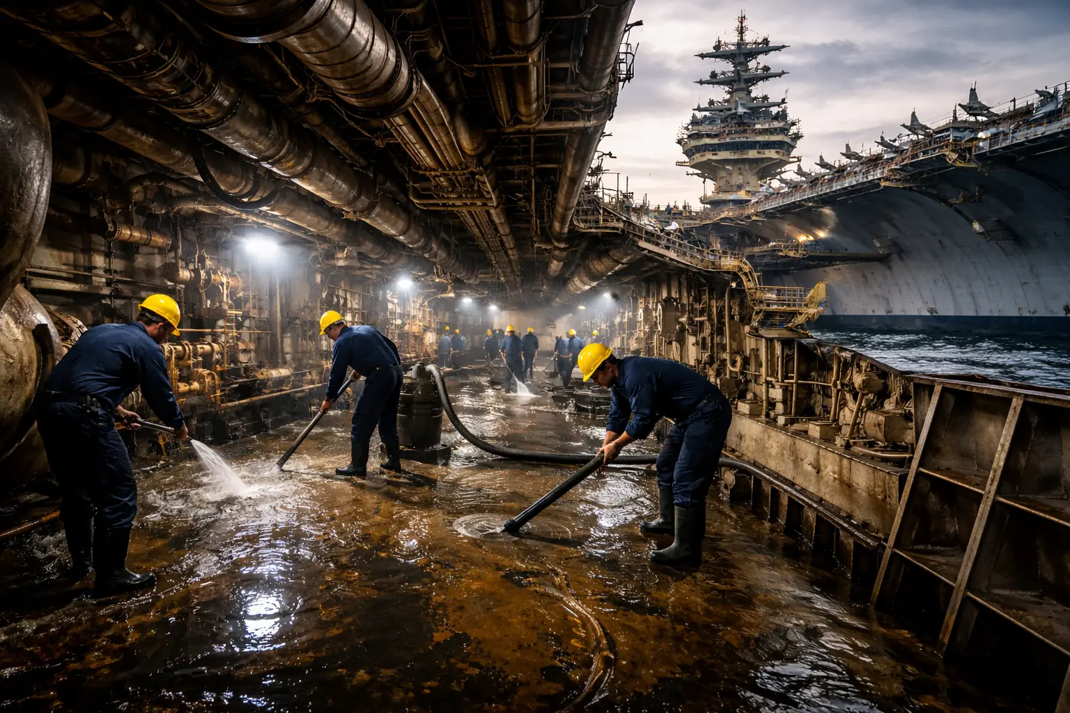 'Bilge Rot': How the USS Abraham Lincoln fights decay in its lowest and wettest rooms