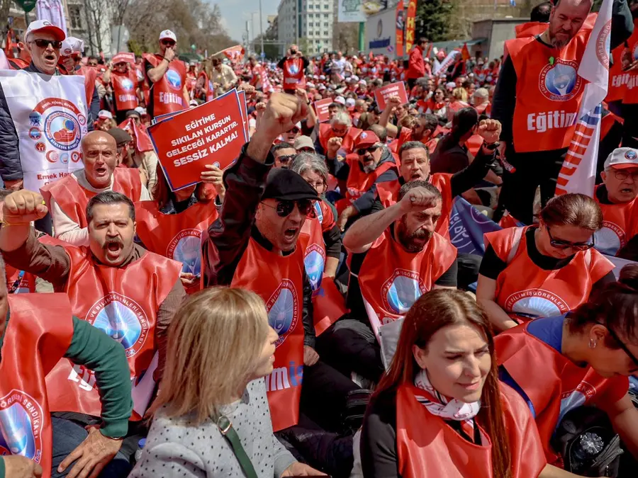 'Blood has stained my profession': Teachers protest in Turkey after second school shooting claims 10 lives
