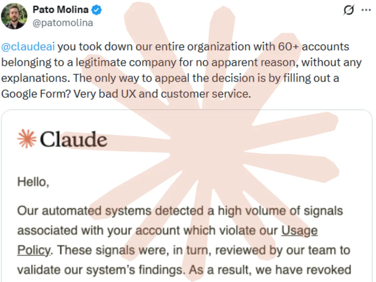 Anthropic blocks entire company out of Claude without a reasonable explanation