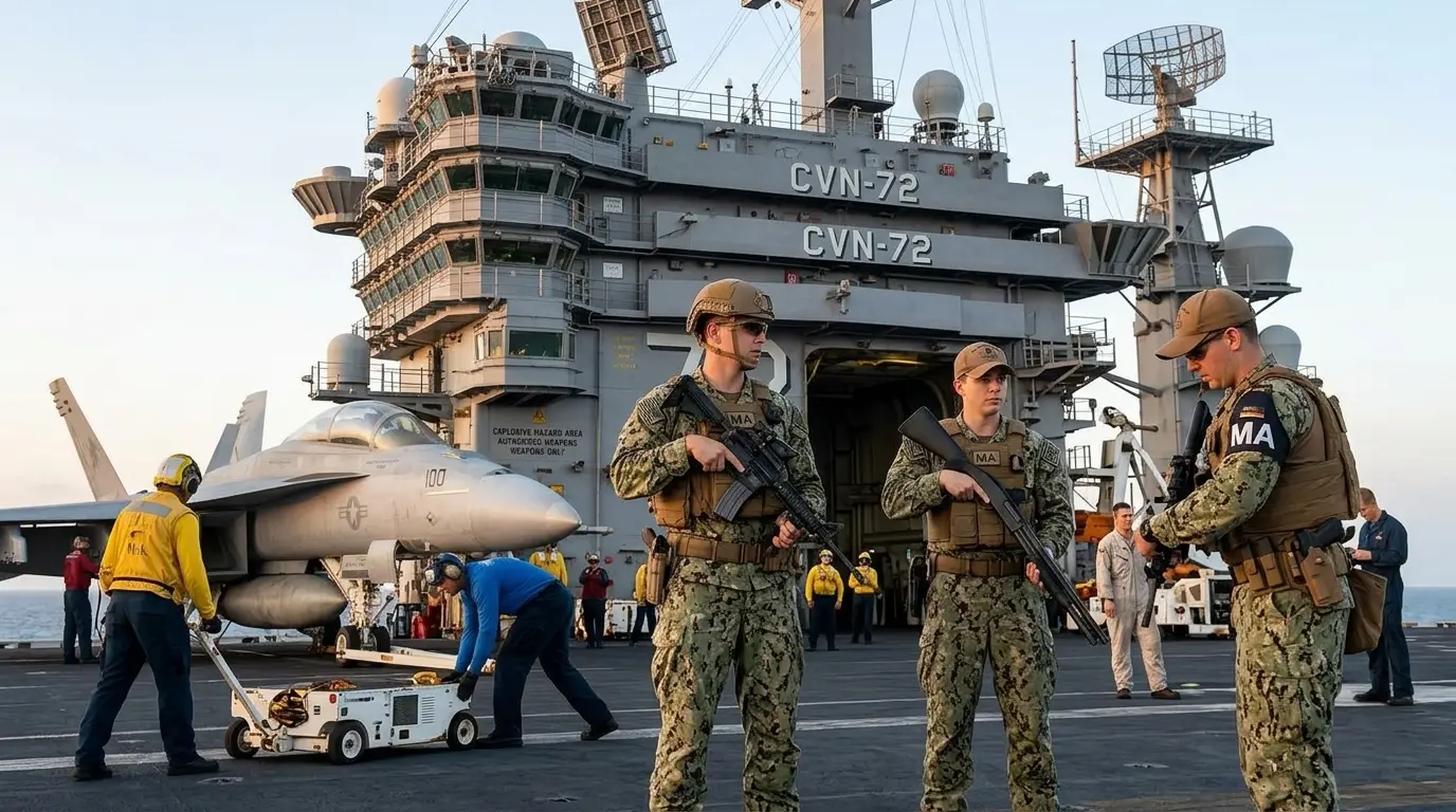 Do sailors on the USS Abraham Lincoln carry guns?