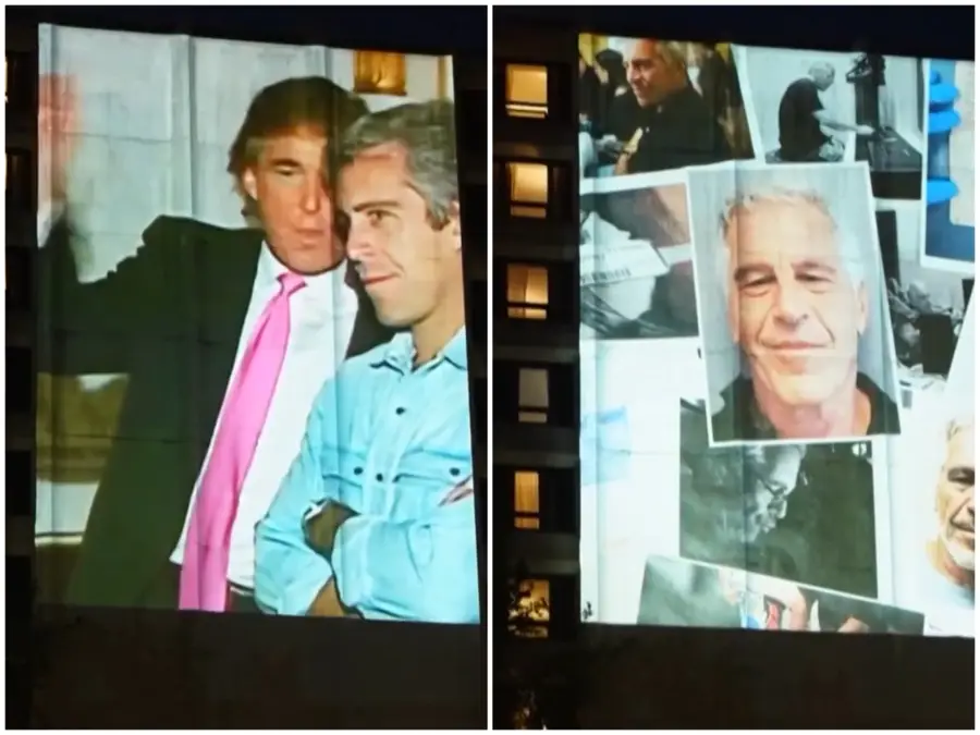 WATCH: Day before shooting incident, Trump-Epstein videos & photos projected onto Washington Hilton