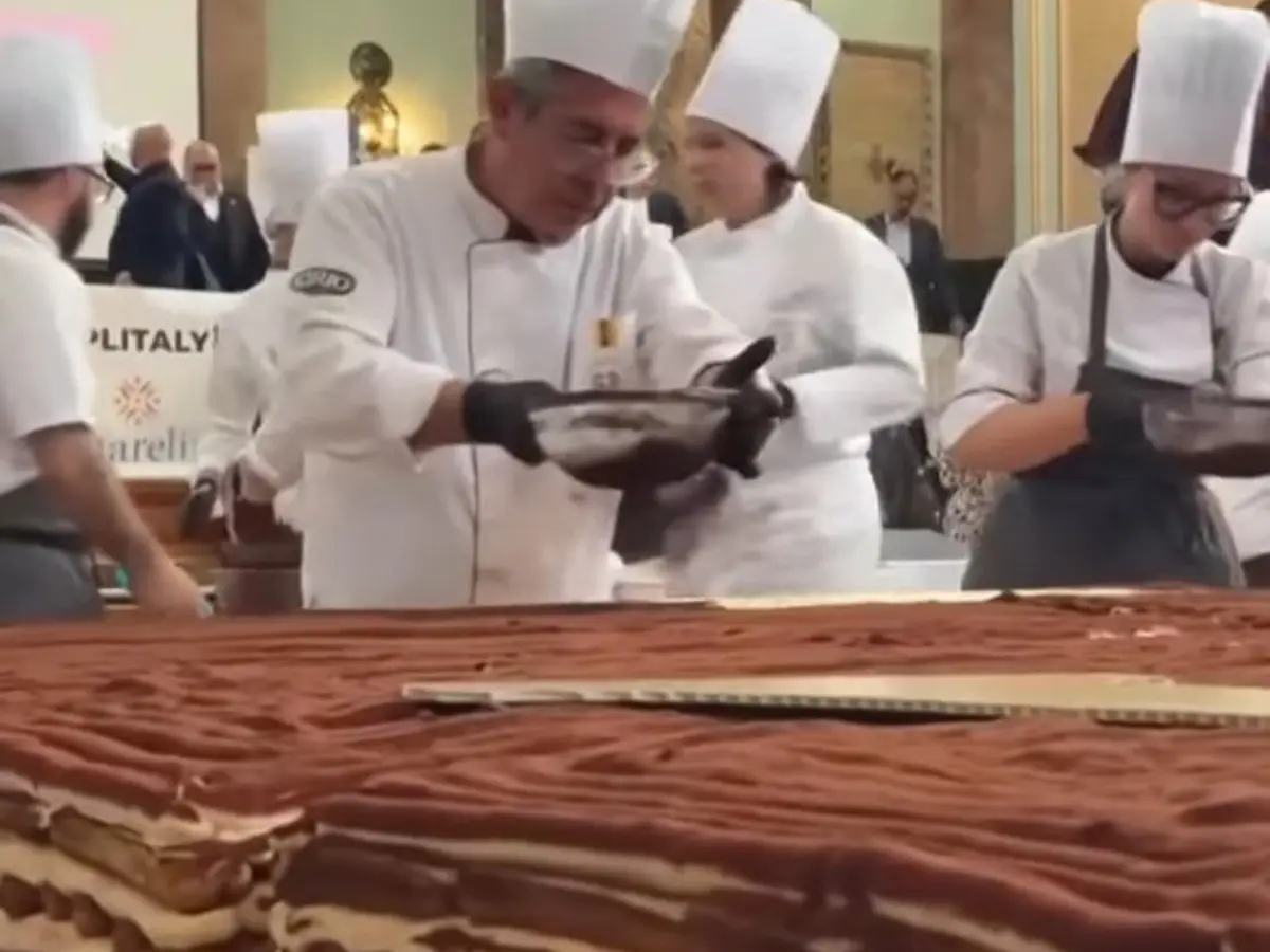 Sweet success! World's longest Tiramisu created in London, setting new record Sweet success! World's longest Tiramisu created in London, setting new record