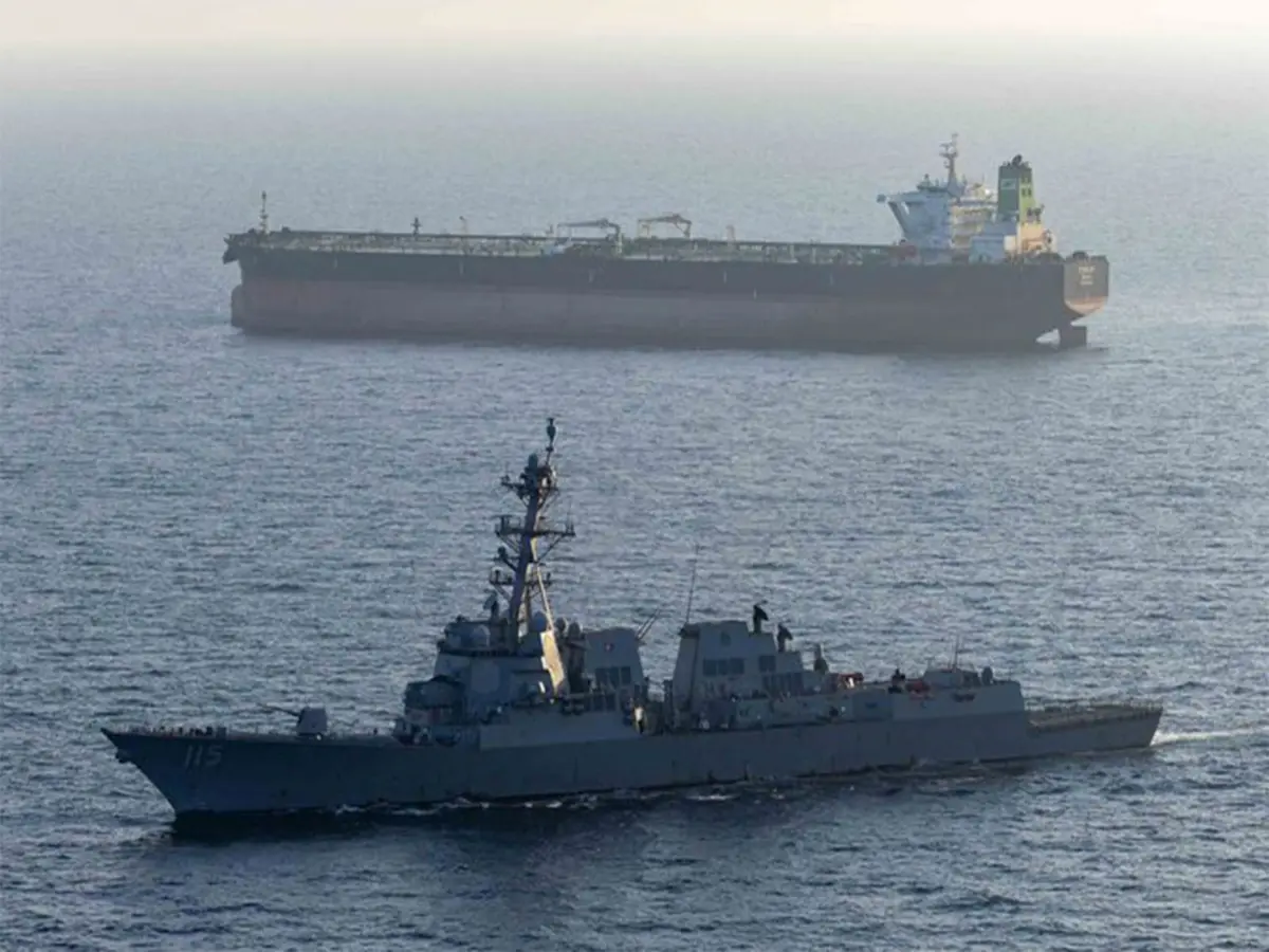 US intercepts another Iranian tanker amid Hormuz crisis, releases image of USS Rafael Peralta and M/T Stream US intercepts another Iranian tanker amid Hormuz crisis, releases image of USS Rafael Peralta and M/T Stream
